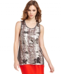 Mixed print tank by Rachel Roy at Macys