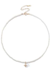 Mizuki 14k Gold Pearl Beaded Starburst Diamond Necklace - at Bergdorf Goodman