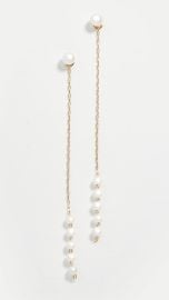 Mizuki Pearl Chain Drop Earrings at Shopbop