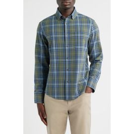 Mizzen+Main City Trim Fit Plaid Stretch Flannel Button-Down Shirt at Nordstrom