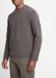 Mlange Long-Sleeve Crew Neck Sweater in Products Men at Vince