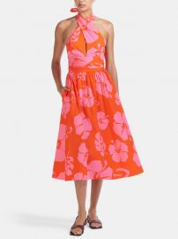 Moana Floral-Print Halterneck Dress by Staud at Verishop