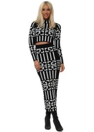 Mocci Black amp White Skirt Co-Ord Set  Designer Desirables at Designer Disirables