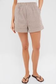 Mocha Cotton Gingham Augusta Shorts Tuckernuck x Studio McGee at Tuckernuck