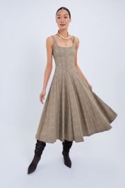 Mocha Herringbone Wells Dress STAUD at Tuckernuck