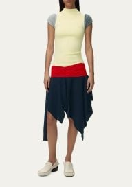 Mock-Neck Colorblock Handkerchief Dress at Bergdorf Goodman
