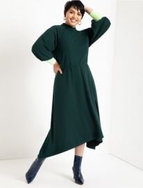 Mock Neck Dress with Contrast Cuff at Eloquii