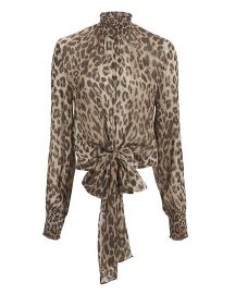 Mock Neck Leopard Blouse by Nicholas at Intermix