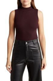 Mock Neck Sleeveless Ribbed Bodysuit at Nordstrom Rack