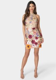 Mock Neck Sleeveless Short Dress bebe at Bebe