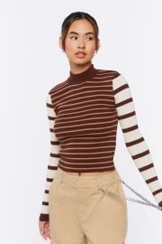 Mock Neck Striped Sweater at Forever 21