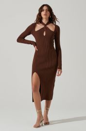 Mock Twist Neck Sweater Midi Dress ASTR The Label at ASTR