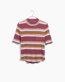 Mockneck Shirttail Tee in Stripe at Madewell