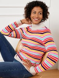 Mockneck Sweater - Happy Stripe Talbots at Talbots