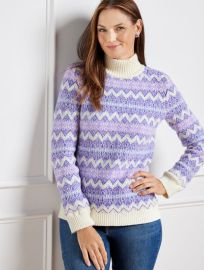 Mockneck Sweater - Zigzag Jacquard Talbots at Talbots