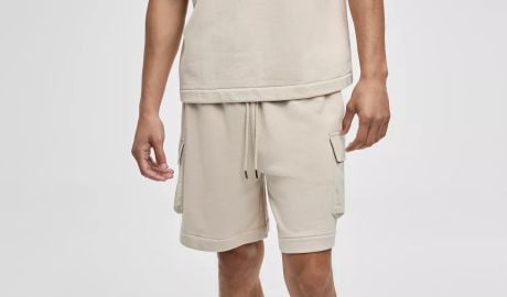 Mode of One French Terry Cargo Shorts in Dark Ecru at Macys