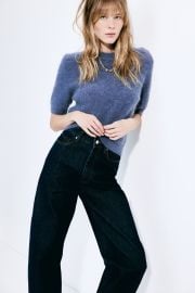 Mohair-Blend Top - Dark dusty blue - Ladies HampM US at H&M