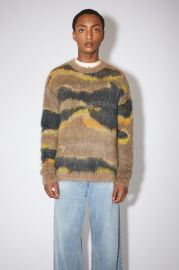 Mohair blend sweater multi beige at Acne Studios