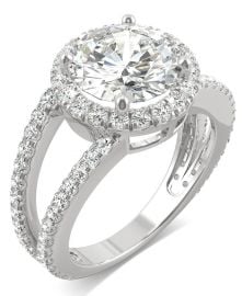 Moissanite Round Split Shank Halo Ring at Macys