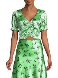 Mona Floral Cropped Blouse at Saks Fifth Avenue