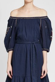 Monae Embroidered Cotton Dress by Velvet by Graham & Spencer at Stylebop