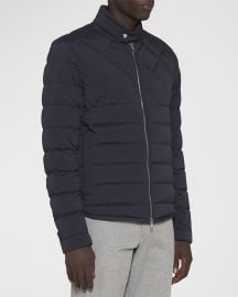 Moncler Menx27s Choquart Down Biker Jacket at Neiman Marcus