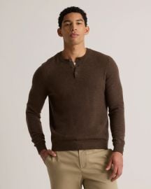 Mongolian Cashmere Henley Sweater at Quince