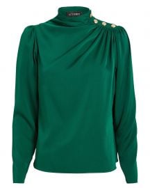 Monica Draped Silk Blouse at Intermix