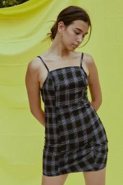 Monica Plaid Square Neck Mini Dress by Urban Outfitters at Urban Outfitters