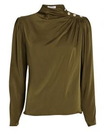 Monica Silk Turtleneck Top at Intermix