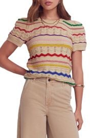 Monica Stripe Pointelle Stitch Top at Nordstrom