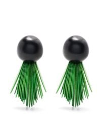 Monies Fringed trim wood earrings at Farfetch