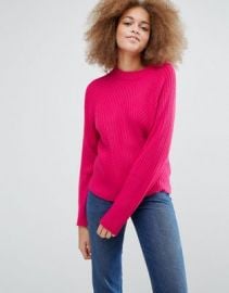 Monki Knitted Sweater With Rib at asos com at Asos