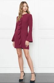 Monner Bell Sleeve Stretch-Crepe Mini Dress at Rachel Zoe