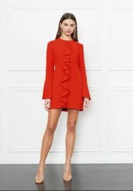 Monner Bell Sleeve Stretch-Crepe Mini Dress at Rachel Zoe