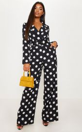 Monochrome Polka dot Jumpsuit on The Real at Pretty Little Thing