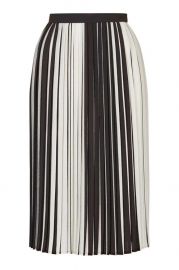 Monochrome Stripe Pleated Midi Skirt at Topshop