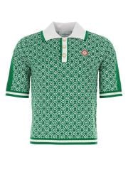 Monogram Jacquard Short Sleeved Polo Shirt by Casablanca at Cettire