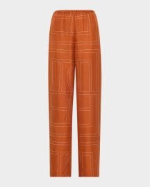 Monogram Silk Pajama Bottoms at Neiman Marcus