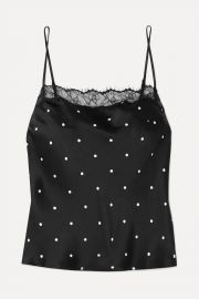 Monroe Lace-Trimmed Polka-Dot Camisole by Anine Bing at Net A Porter