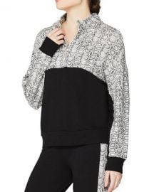 Monrow Colorblock Snake Print Sporty Top at Neiman Marcus