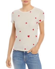 Monrow Embroidered Hearts Tee   Bloomingdales at Bloomingdales