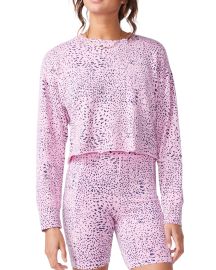 Monrow Mini Cheetah Cutoff Boyfriend Sweatshirt at Neiman Marcus