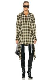 Monse Cascade Front Shirt Dress in Green FWRD at FWRD