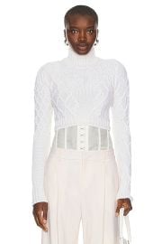Monse Cropped Cable Sweater in Ivory FWRD at FWRD