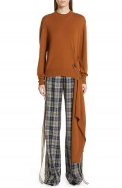 Monse Drape Pin Hem Wool Sweater   Nordstrom at Nordstrom