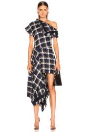 Monse Flap Shoulder Asymmetrical Tweed Dress at FWRD