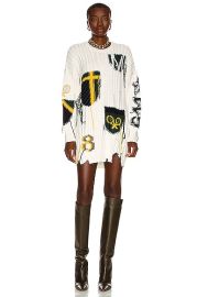 Monse Inside Out Crest Sweater Dress in Dark Ivory Multi  FWRD at Forward