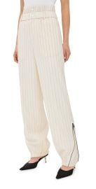 Monse Pinstripe Wool Suiting Zipper Pants Ivory Pinstripe 10 at Shopbop