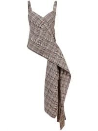 Monse Plaid Asymmetric Top  - Farfetch at Farfetch